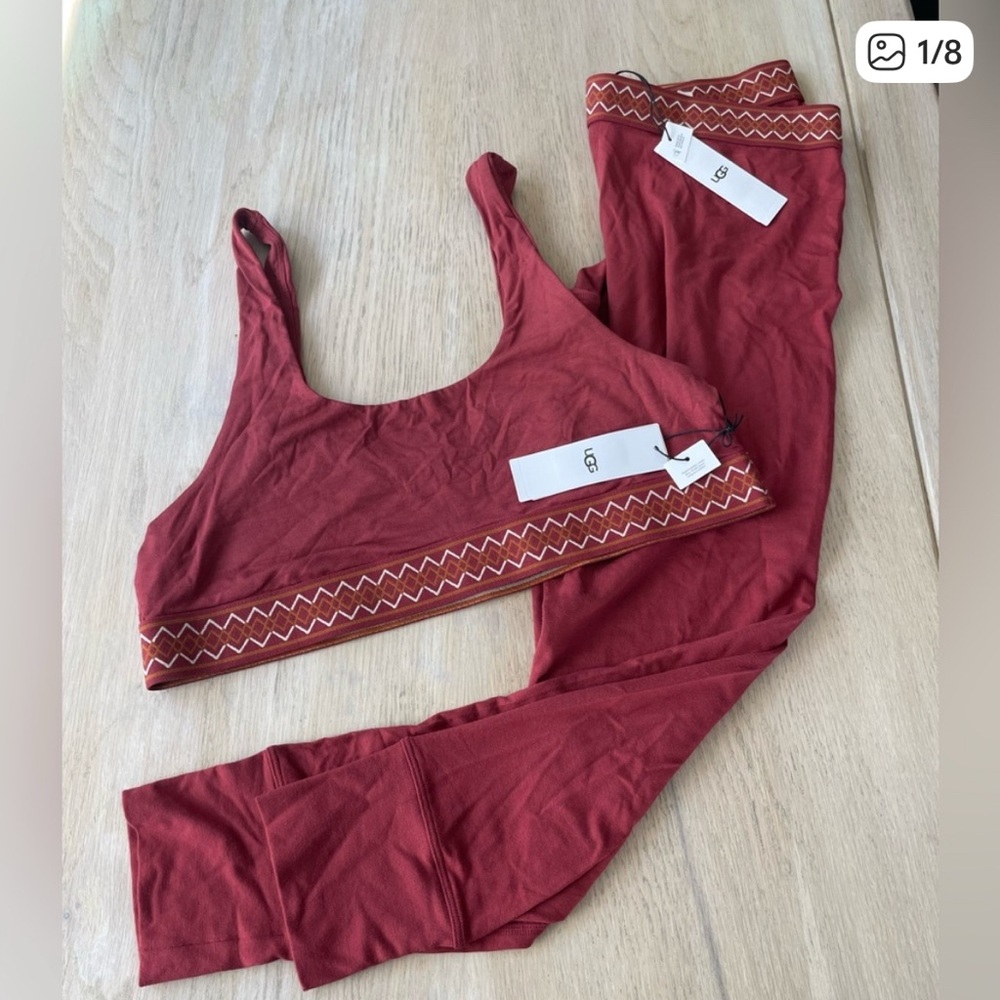 UGG workout set- Gwendolyn bralette & Paloma leggings, Color: Rubious Uggbraid - Picture 2 of 10